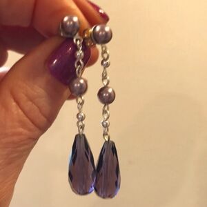Like NEW-Purple Crystal Agate Bracelet & Earrings